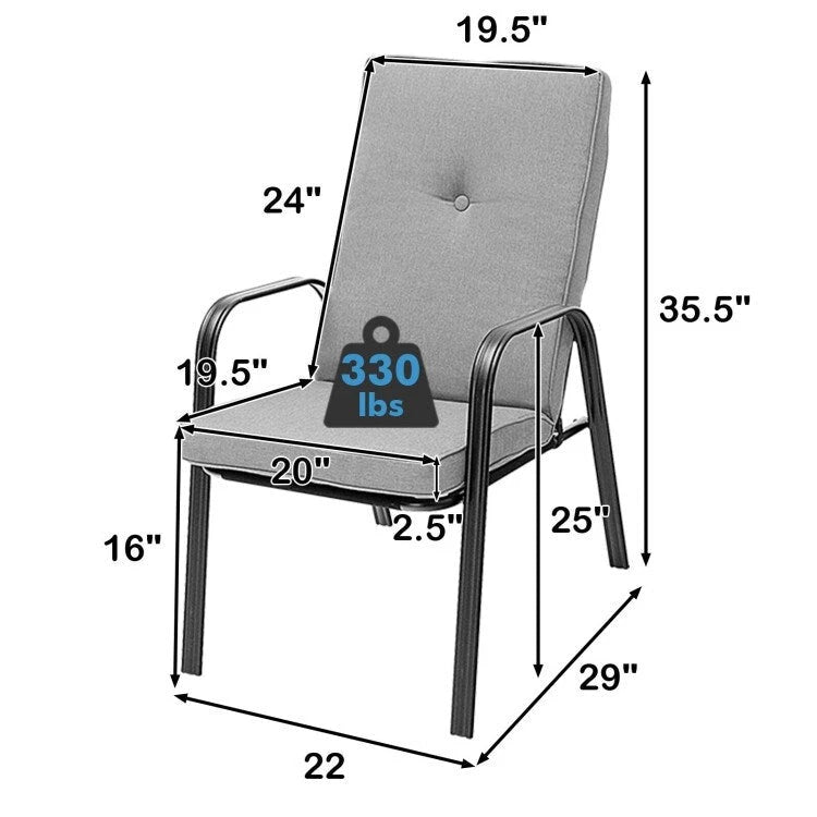 Chaise de salle à manger empilable pour patio extérieur