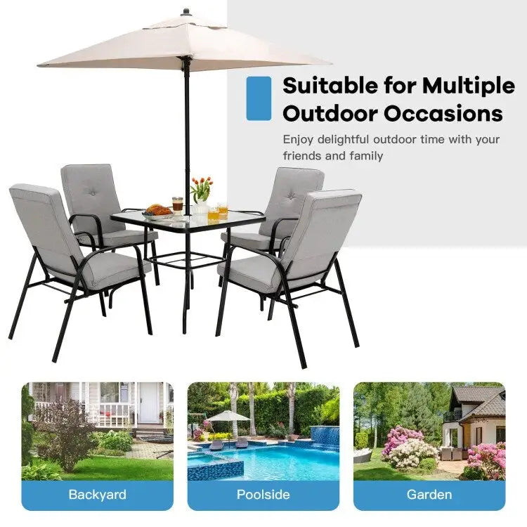 Chaise de salle à manger empilable pour patio extérieur