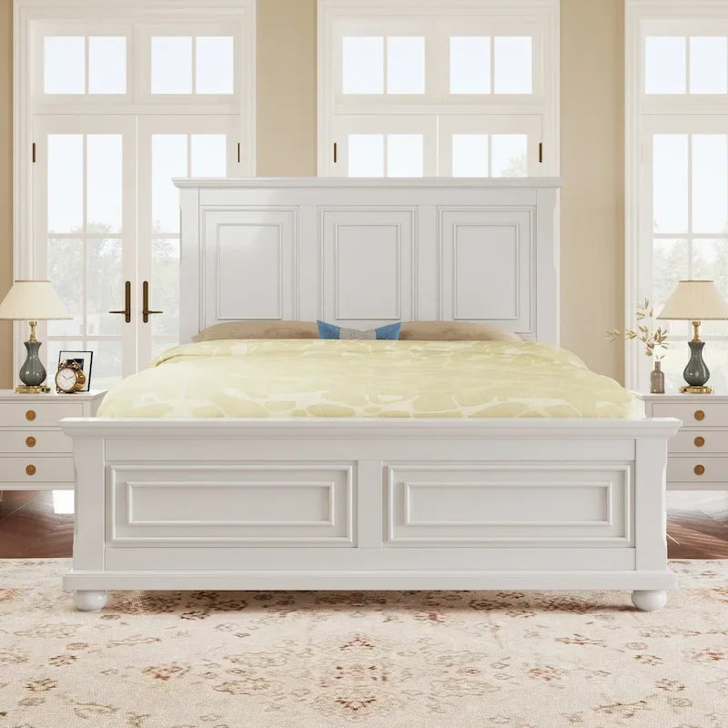 Lit Queen Vintage en Pin de Style Campagne Traditionnel