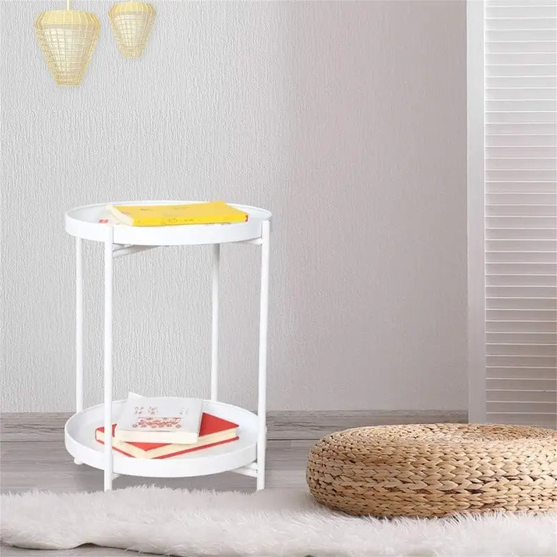 Table d'appoint de canapé en métal à double niveau