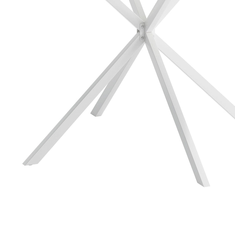 Table à manger ronde moderne avec pieds croisés