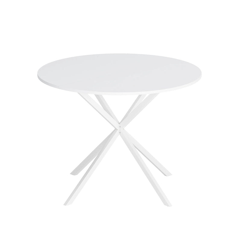 Table à manger ronde moderne avec pieds croisés
