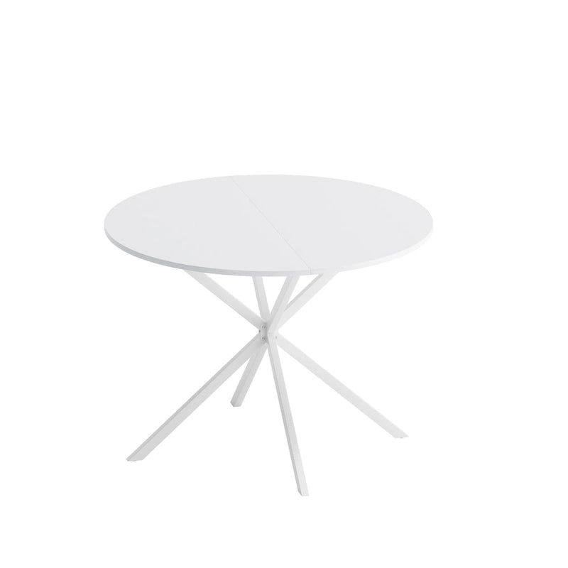 Table à manger ronde moderne avec pieds croisés