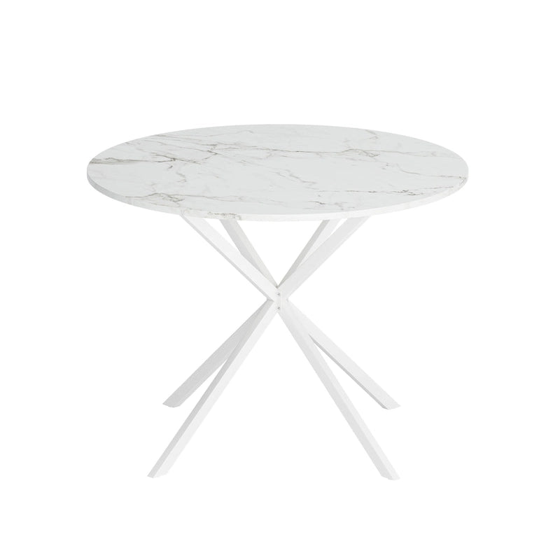 Table à manger ronde moderne avec pieds croisés