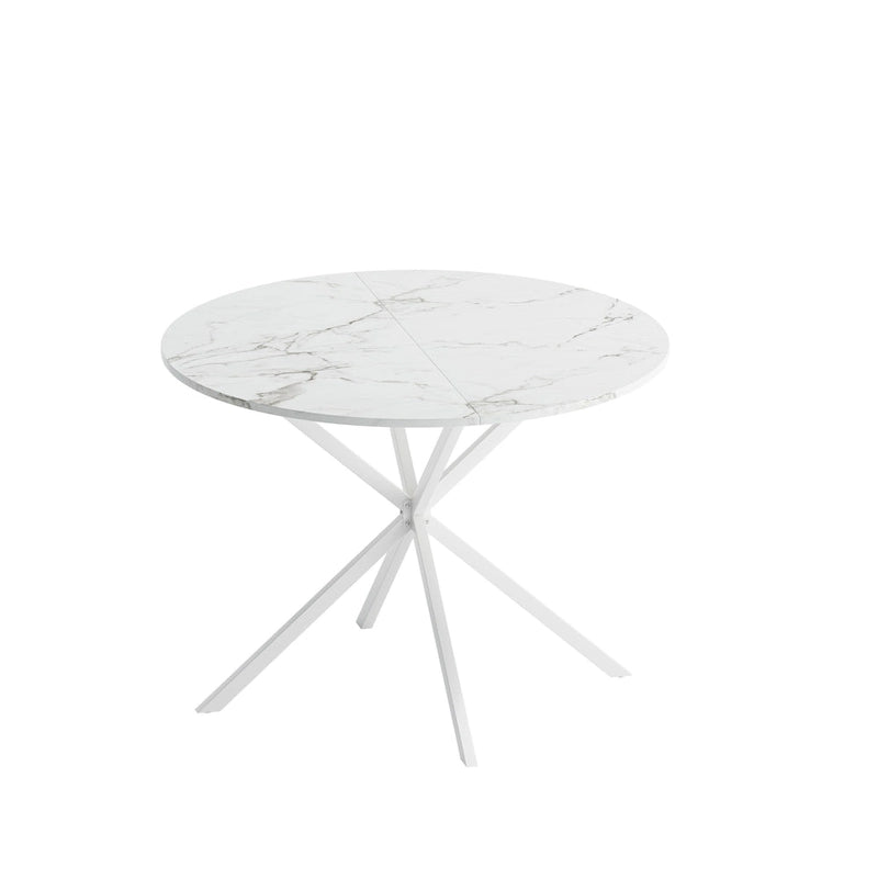 Table à manger ronde moderne avec pieds croisés