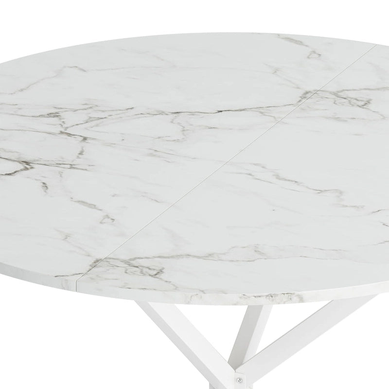 Table à manger ronde moderne avec pieds croisés