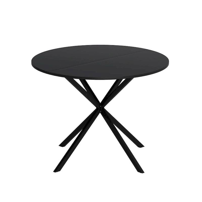 Table à manger ronde moderne avec pieds croisés