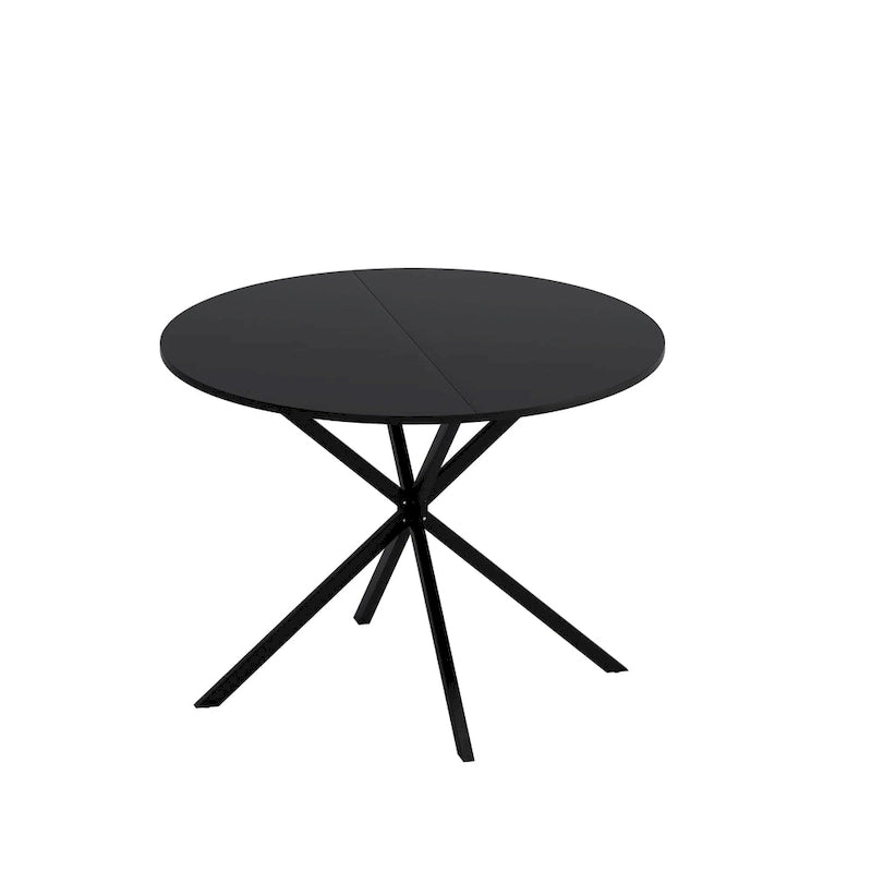 Table à manger ronde moderne avec pieds croisés