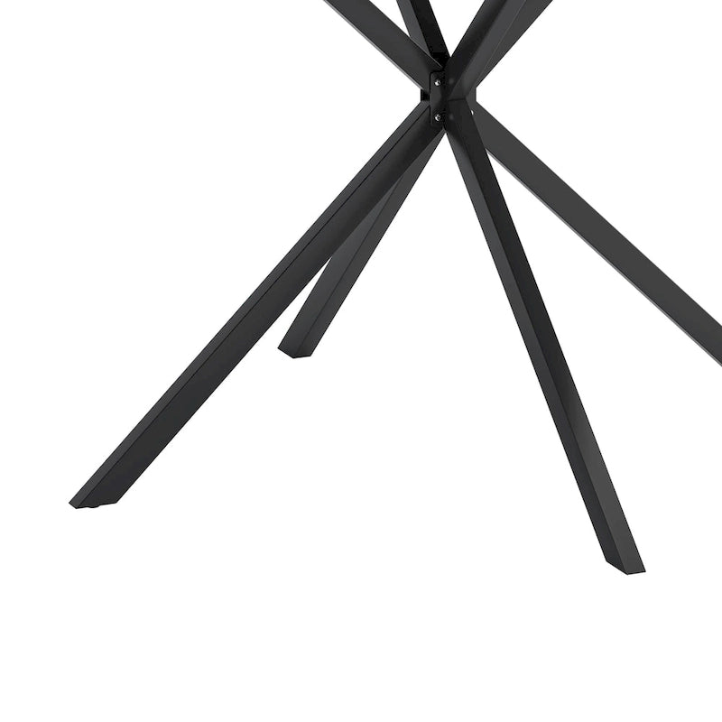 Table à manger ronde moderne avec pieds croisés