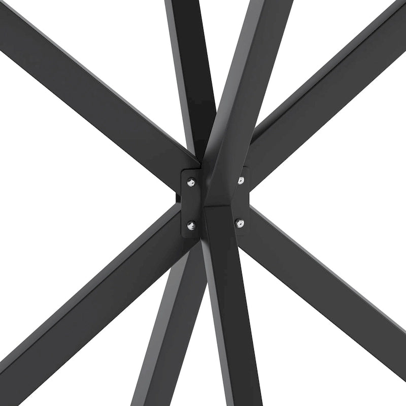 Table à manger ronde moderne avec pieds croisés