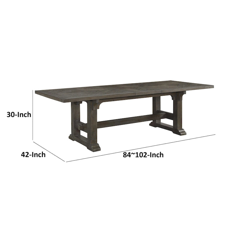Table de salle à manger en bois brun de 84 à 102 pouces