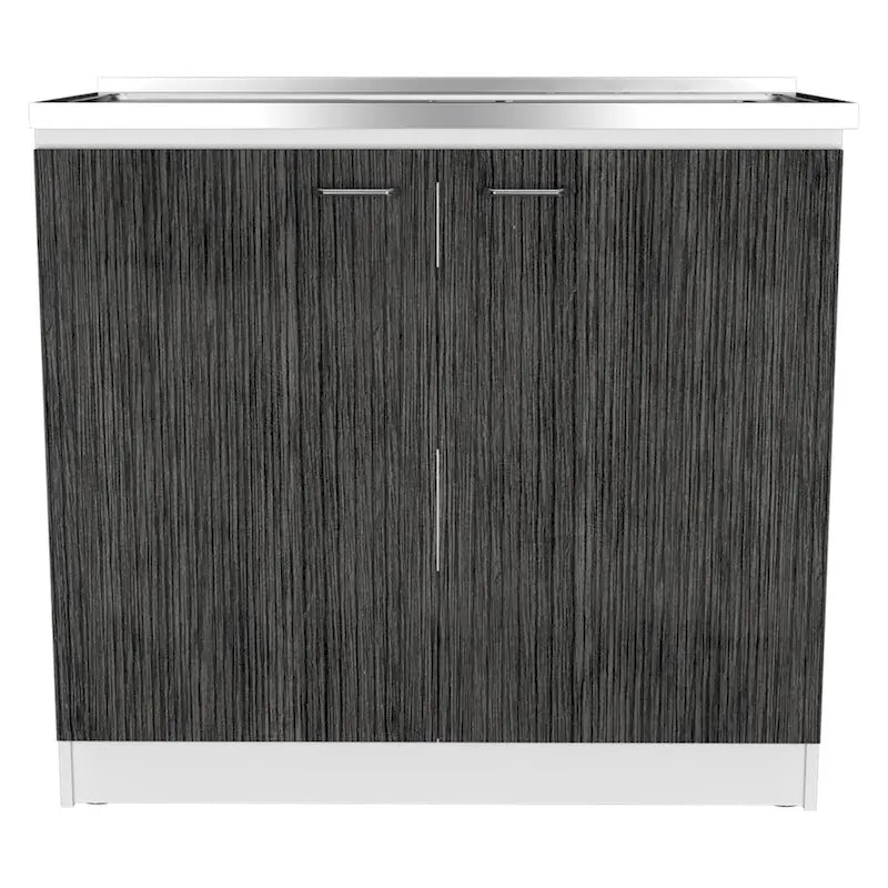 Meuble sous-évier multifonction double porte rectangulaire