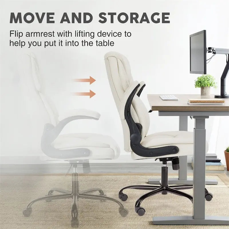 Chaise de bureau ergonomique réglable avec accoudoirs escamotables