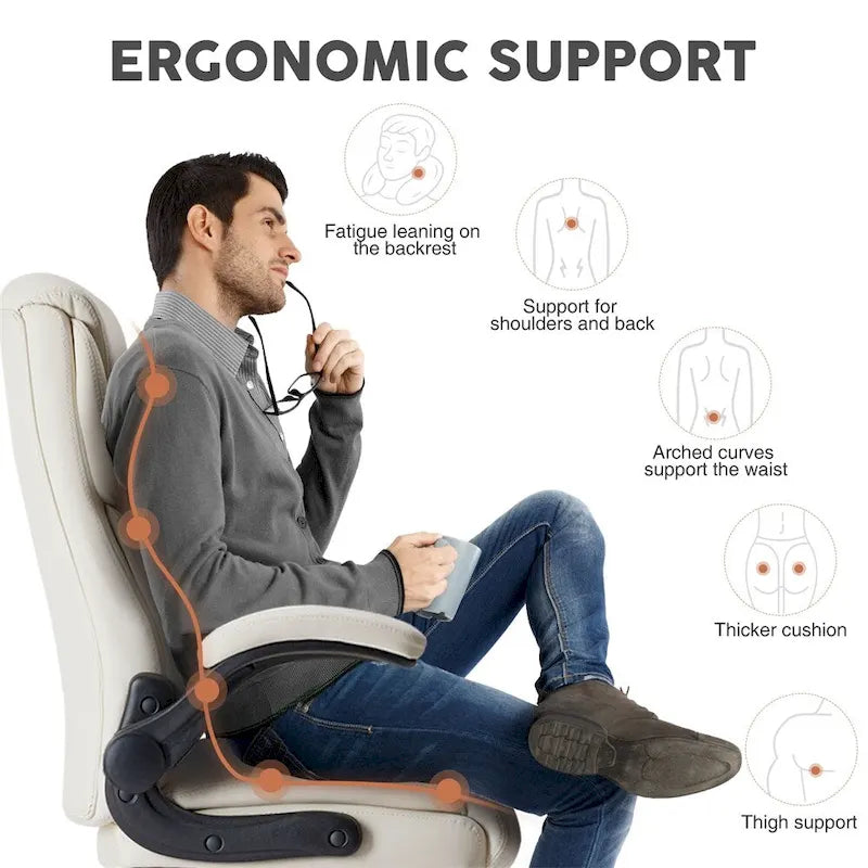 Chaise de bureau ergonomique réglable avec accoudoirs escamotables