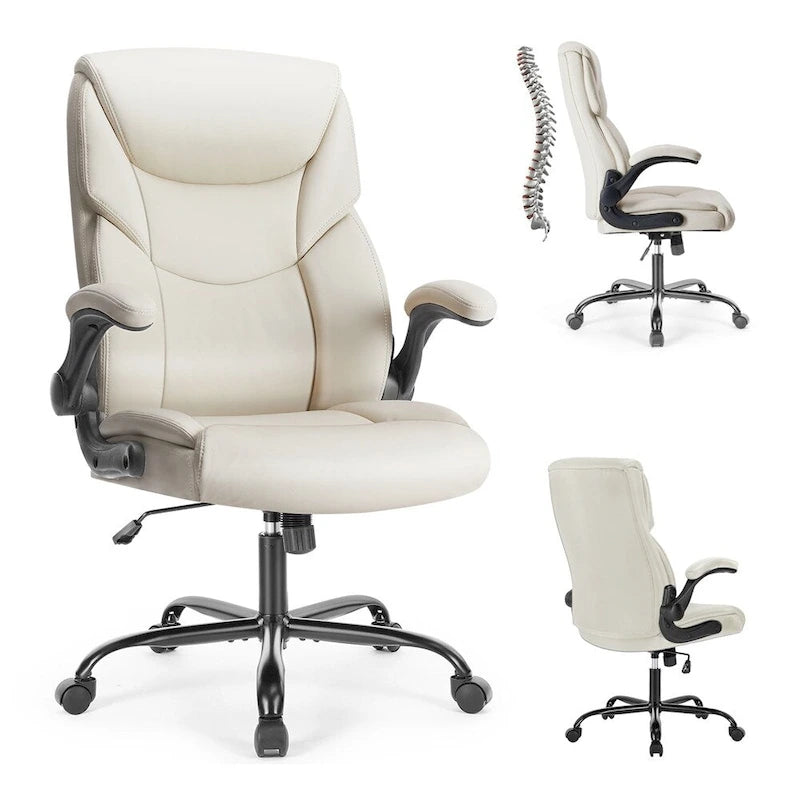 Chaise de bureau ergonomique réglable avec accoudoirs escamotables