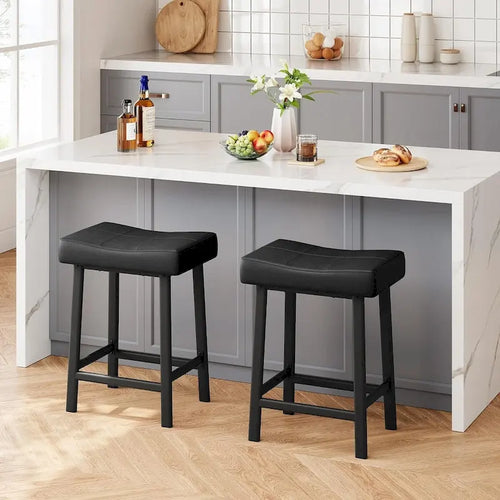Tabouret de bar de 61 cm avec assise ergonomique en forme de selle