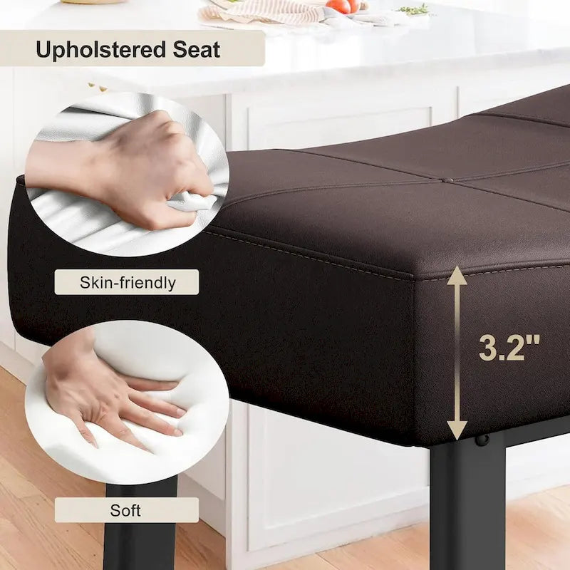 Tabouret de bar de 61 cm avec assise ergonomique en forme de selle