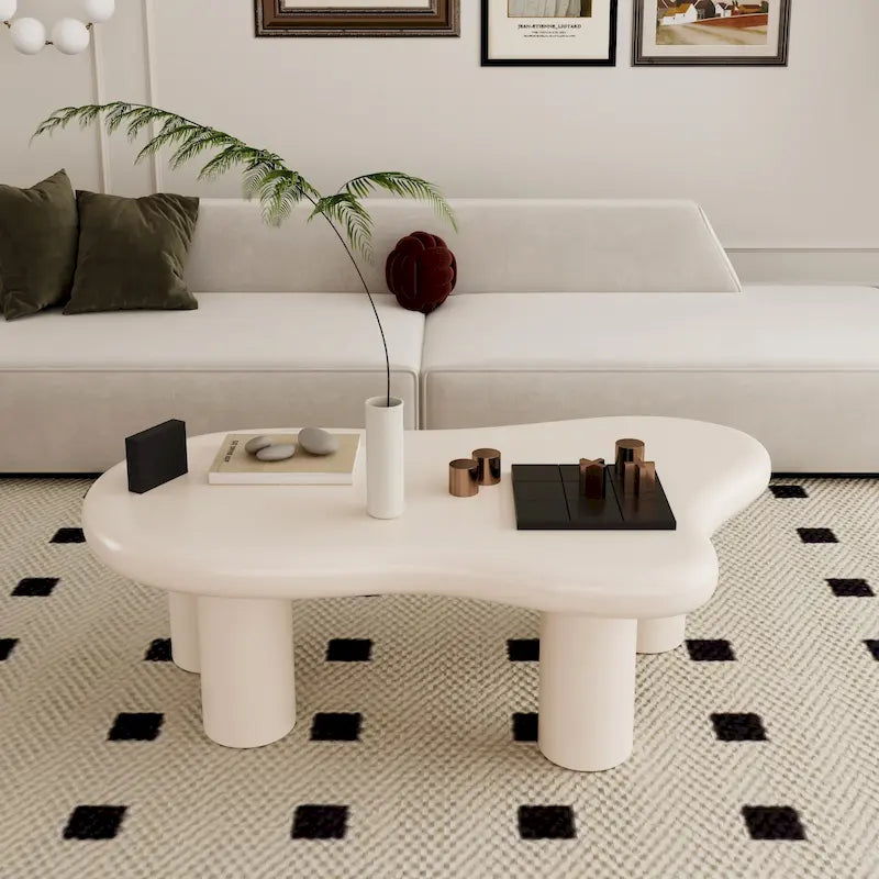 Table basse en bois en forme de nuage pour salon