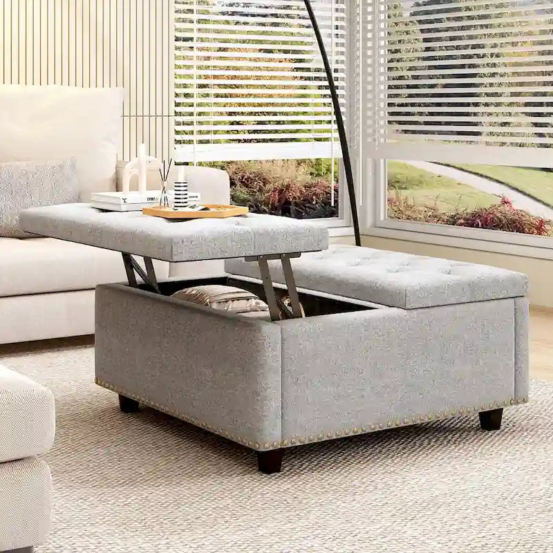 Square Storage Bench with Two Storage Doors